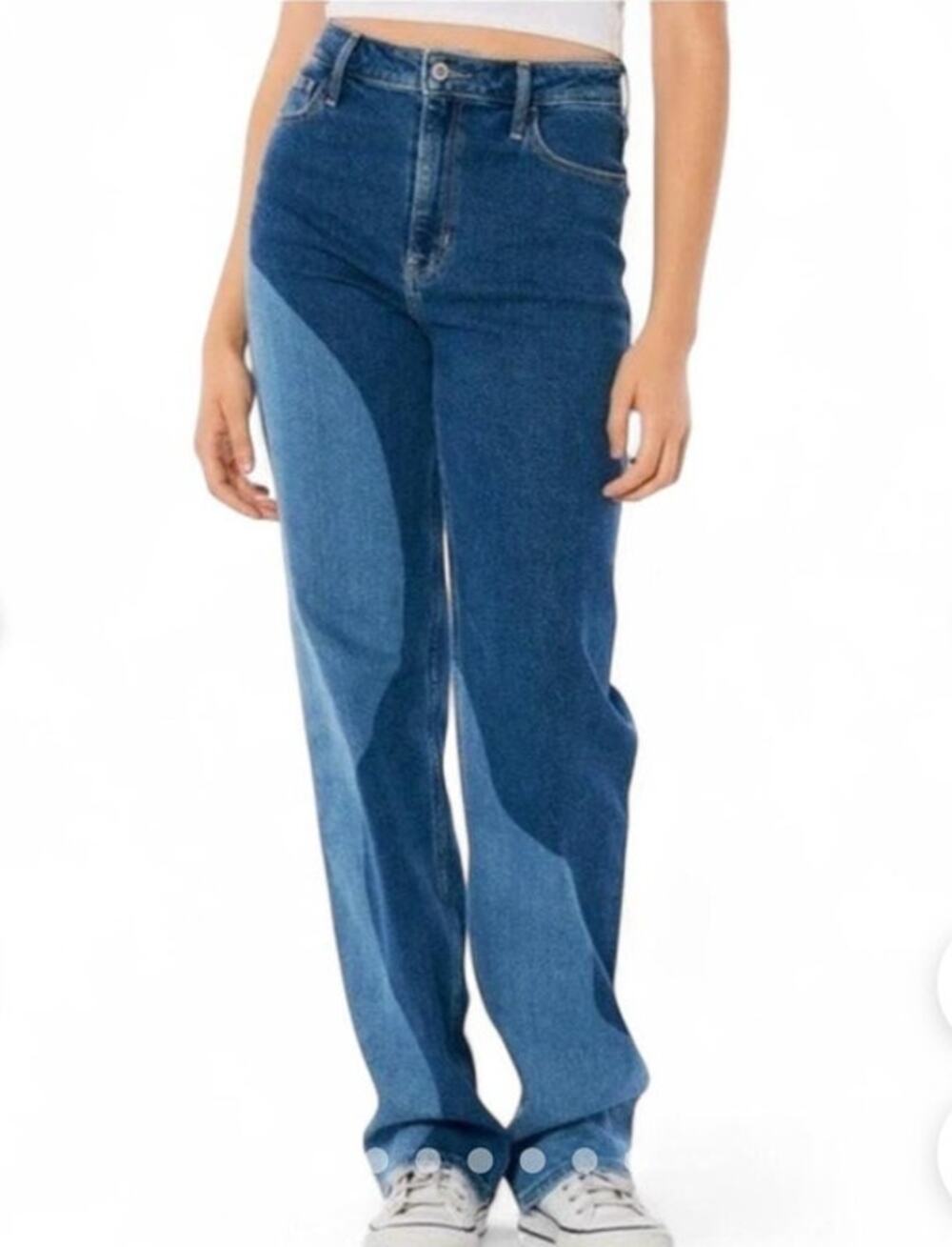 Retro Ultra High Rise Dad Jeans Blue Wave 7R Y2K EUC